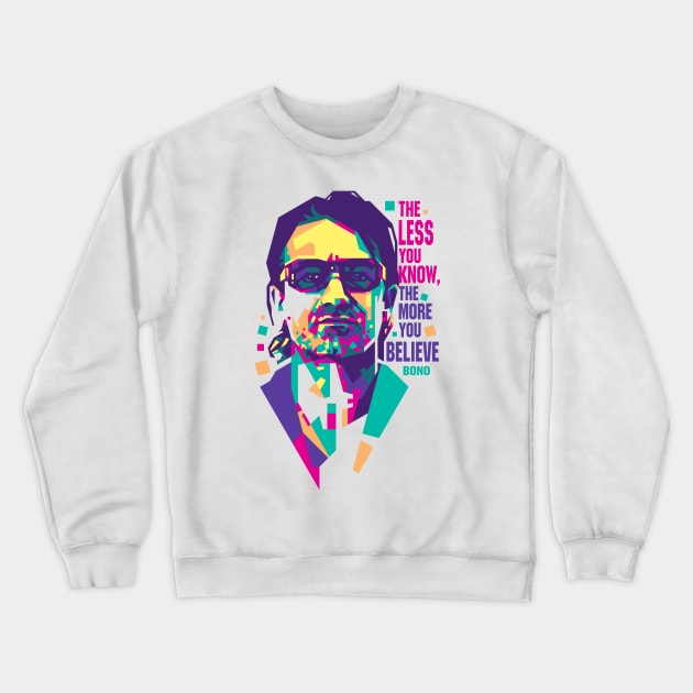 BONO U2 WPAP Crewneck Sweatshirt by BAJAJU